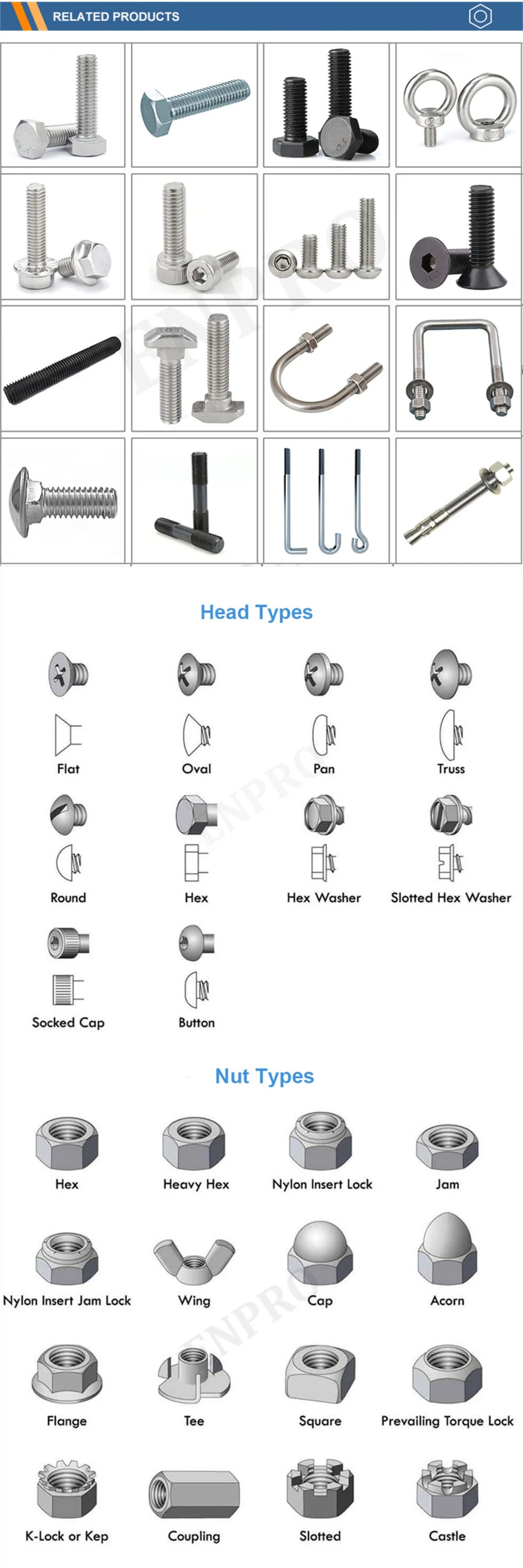 China Wholesale Stainless Steel/Galvanized Flange Allen Carriage T/Fix Bolt/U Bolt/Eye Bolt/Drop in Expansion Anchor Bolt/Stud Bolt/Hex Head Nut and Bolt